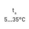 Pro teplotu okolí od +5 do +35 °C